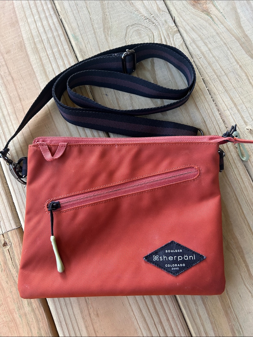 Sherpani Boulder Colorado Crossbody Bag Purse with Striped Adjustable Strap